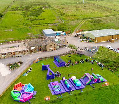 Aerial shot of wedding venue The Wellbeing Farm