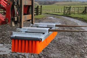 forklift sweeper on mud